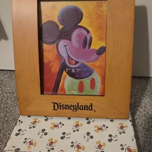 Disneyland Orange Wooden Frame with Mickey Mouse Art